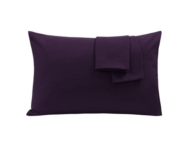 Pillowcases 2 Packs Luxury 1800 Brushed Microfiber Purple Pillow Cases Wrinkle Fade Stain Resistant Travel Pillowcases Covers for Pillow