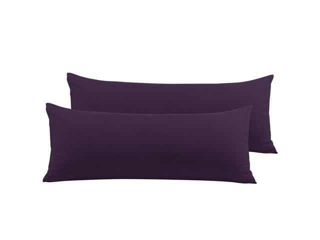 2 Packs Body Pillow Cover Soft 100% Brushed Microfiber Plum Body Pillow Pillowcase 20'x60' Body Pillow Cases with Zipper Closure for Long Pillows
