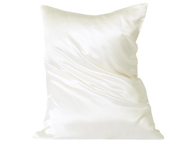 Silk Pillowcase for Hair and Skin 600 Thread Count Both Side 22 Momme Silk Pillow Cases with Zipper 1 Pack White 20x26 Inch