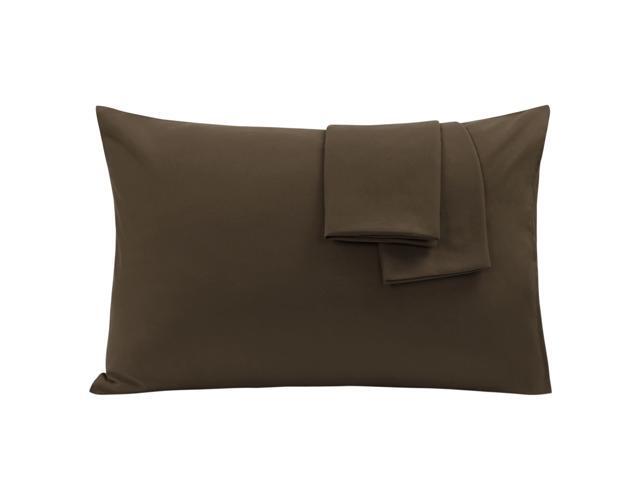 Pillowcases 2 Packs Luxury 1800 Brushed Microfiber Brown Pillow Cases Wrinkle Fade Stain Resistant Queen Pillowcases Covers for Pillow