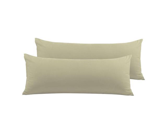 2 Packs Body Pillow Cover Soft 100% Brushed Microfiber Khaki Body Pillow Pillowcase 20'x48' Body Pillow Cases with Zipper Closure for Long Pillows