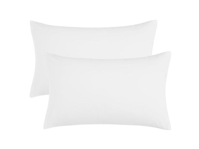 Zippered Pillowcases 100% Brushed Microfiber White Pillow Case Cover Travel Pillow Cases Set of 2 Soft and Wrinkle Fade Stain Resistant for