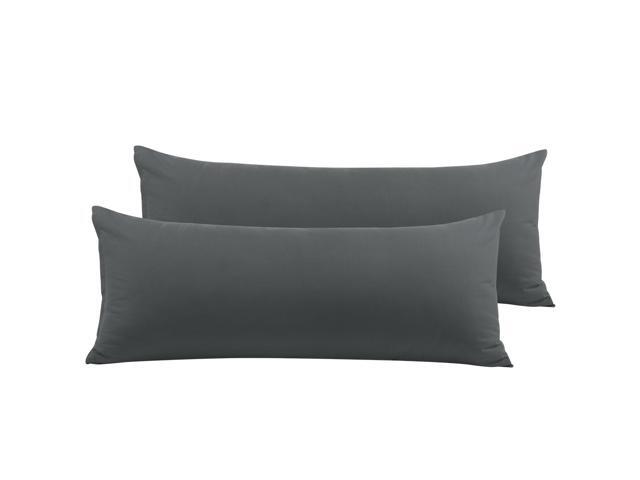 2 Packs Body Pillow Cover Soft 100% Brushed Microfiber Grey Body Pillow Pillowcase 20'x72' Body Pillow Cases with Zipper Closure for Long Pillows