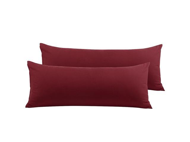 2 Packs Body Pillow Cover Soft 100% Brushed Microfiber Burgundy Body Pillow Pillowcase 20'x60' Body Pillow Cases with Zipper Closure for Long