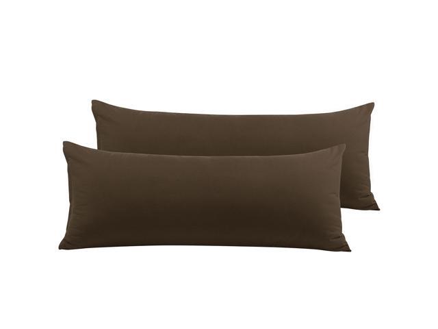 2 Packs Body Pillow Cover Soft 100% Brushed Microfiber Brown Body Pillow Pillowcase 20'x60' Body Pillow Cases with Zipper Closure for Long Pillows