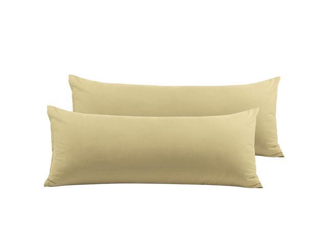 2 Packs Body Pillow Cover Soft 100% Brushed Microfiber Yellow Body Pillow Pillowcase 20'x72' Body Pillow Cases with Zipper Closure for Long Pillows