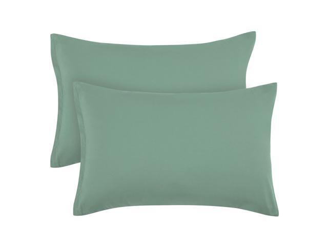 Zippered Pillowcases 100% Brushed Microfiber Spa Blue Pillow Case Cover Standard Pillow Cases Set of 2 Soft and Wrinkle Fade Stain Resistant