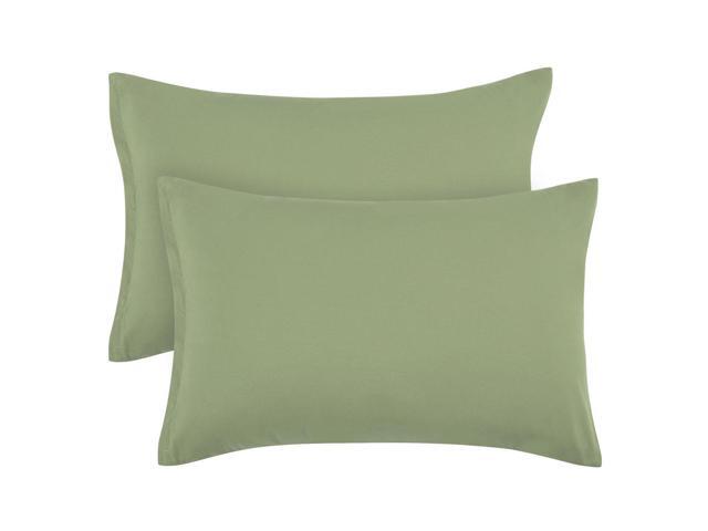 Zippered Pillowcases 100% Brushed Microfiber Sage Pillow Case Cover Travel Pillow Cases Set of 2 Soft and Wrinkle Fade Stain Resistant for