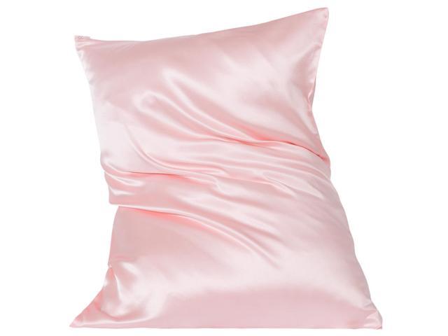 Silk Pillowcase for Hair and Skin 600 Thread Count Both Side 22 Momme Silk Pillow Cases with Zipper 1 Pack Pink 14x20 Inch