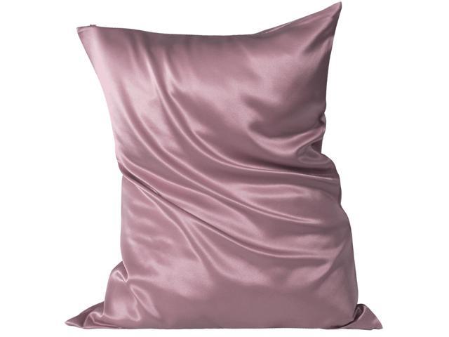 Silk Pillowcase for Hair and Skin 600 Thread Count Both Side 22 Momme Silk Pillow Cases with Zipper 1 Pack Mauve 20x26 Inch