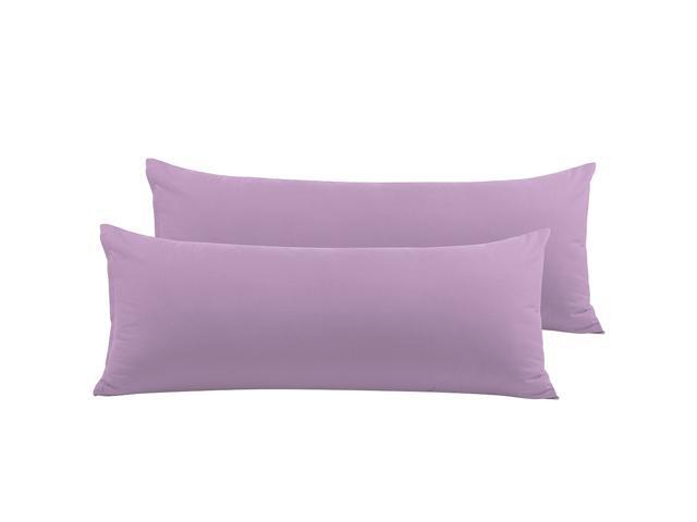 2 Packs Body Pillow Cover Soft 100% Brushed Microfiber Lavender Body Pillow Pillowcase 20'x48' Body Pillow Cases with Zipper Closure for Long