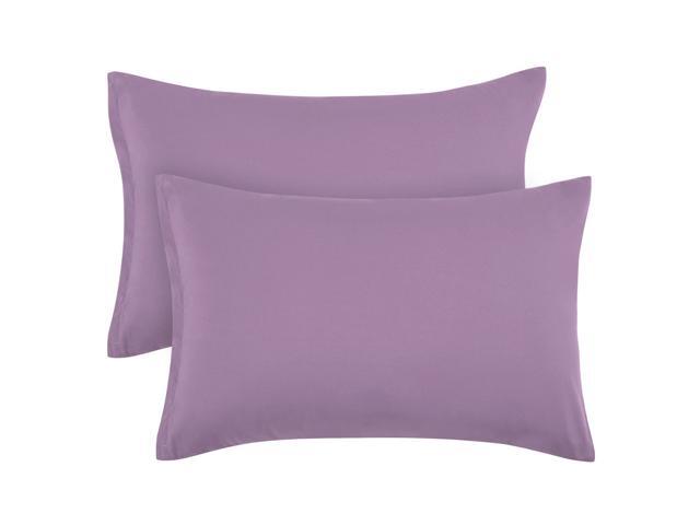 Zippered Pillowcases 100% Brushed Microfiber Lavender Pillow Case Cover Travel Pillow Cases Set of 2 Soft and Wrinkle Fade Stain Resistant