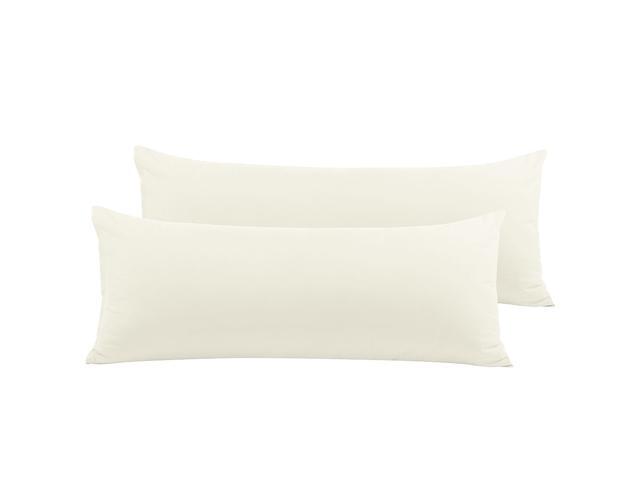 2 Packs Body Pillow Cover Soft 100% Brushed Microfiber Beige Body Pillow Pillowcase 20'x72' Body Pillow Cases with Zipper Closure for Long Pillows