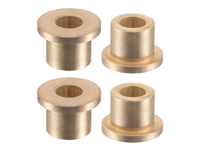 Flange Sleeve Bearings 6mm Bore 10mm OD 10mm Length 14mm Flange Dia 2mm Flange Thickness Sintered Bronze Self-Lubricating Bushing 4pcs