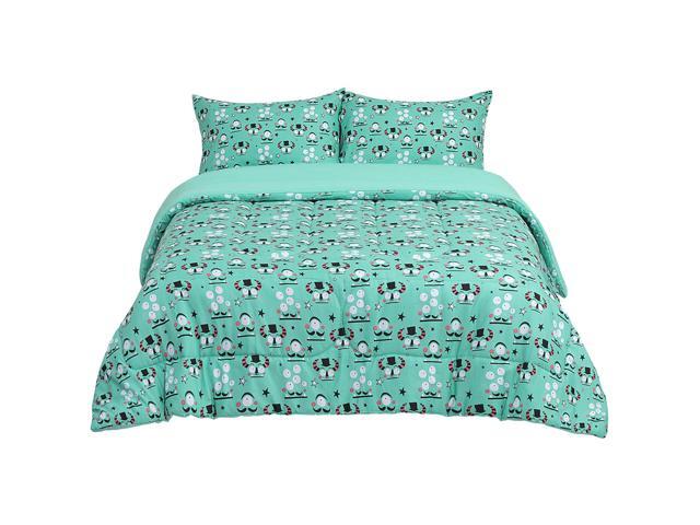 3 Piece Kids Bedding Comforter Set Kids Comforter with 2 Pillowcases Alien Monster Series Pattern for All-seasons Full