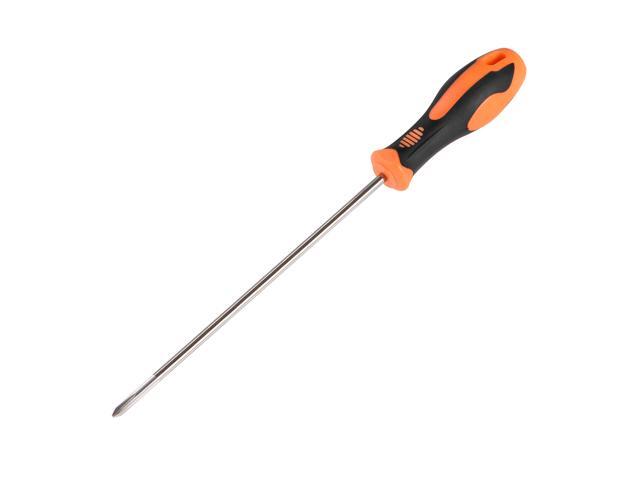6mm Phillips PH2 Magnetic Screwdriver 8 Inch Carbon Steel Round Shaft Non Slip Black+Orange Handle