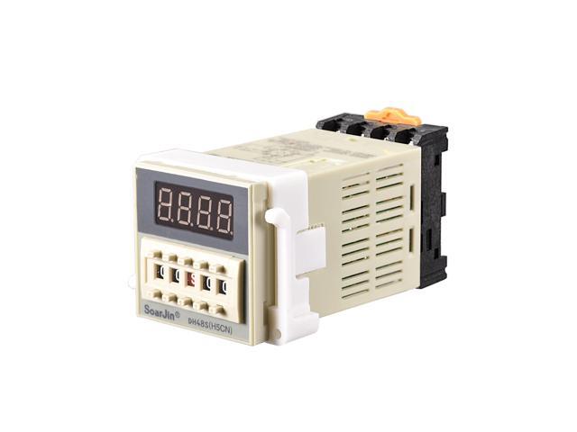 12V AC/DC 01S-99H99M Range Adjustable Delay Timer 8 Terminals LED Display Time Relay DH48S-2ZH with Base