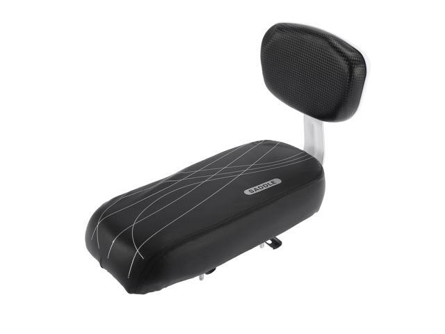 Bicycle Manned Cushion Universal Bike Rear Seat Cushion Replacement with Back Rest Black