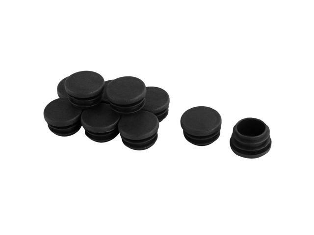 Unique Bargains 10 Pcs Antislip Plastic Round 25mm Dia Chair Foot Cover Table Furniture Leg Protector Balck