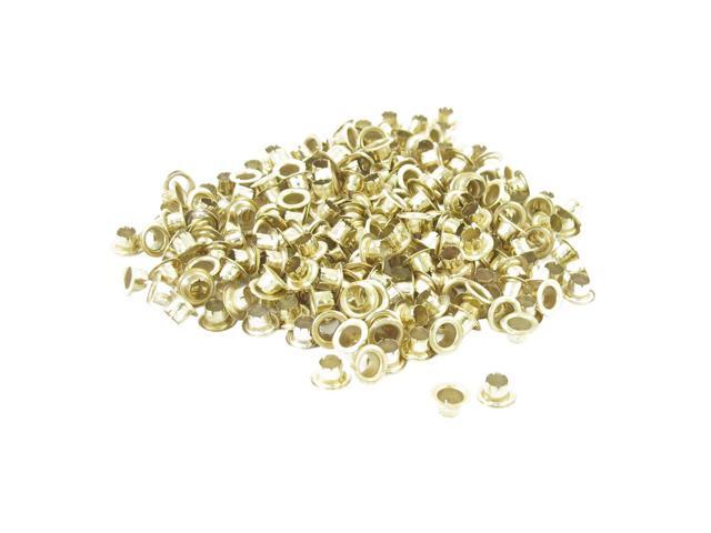 Unique Bargains 270 Pcs Metal Round Shaped Eyelet Grommet for Paper Gold Tone