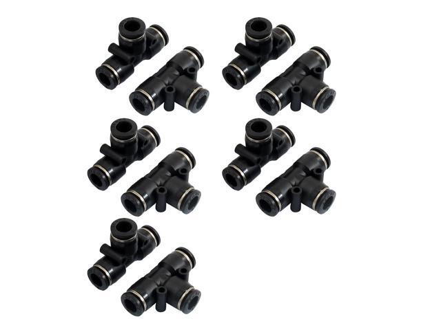 Global Bargains 10 x Air Pneumatic 3 Ways 8mm Connect Dia T Shaped Quick Joint Fittings