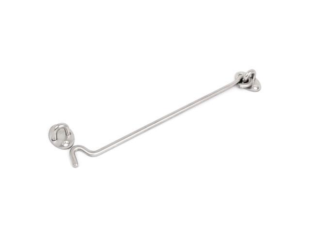 Unique Bargains Stainless Steel Wind Hooks and Catch Eye Clasp Windows Door Latch 10'