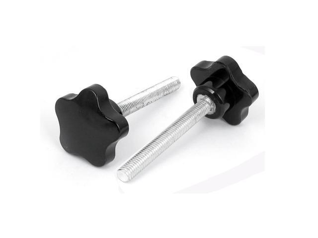 M10x80mm Male Threaded 50mm Plastic Star Head Screw On Type Clamping Knob 2pcs