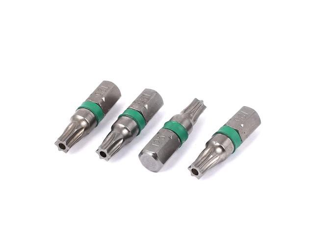 1/4' Hex Shank T25 Torx Security Screwdriver Bit Gray 25mm Long 4pcs