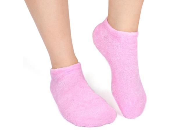 1 Pair Pink Soften Exfoliating Moisturising Spa Treatment Foot Care Gel Socks