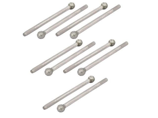 Global Bargains235mm Shank 4mm Dia Diamond Head Ball Shaped Grinding Mounted Point Bit 10pcs