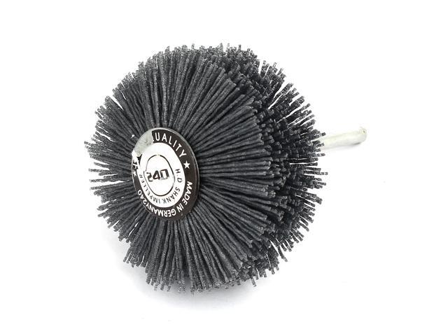 6mm Shank 80mm Dia Head 240 Grit Abrasive Wheel Brush Grinding Tool Gray