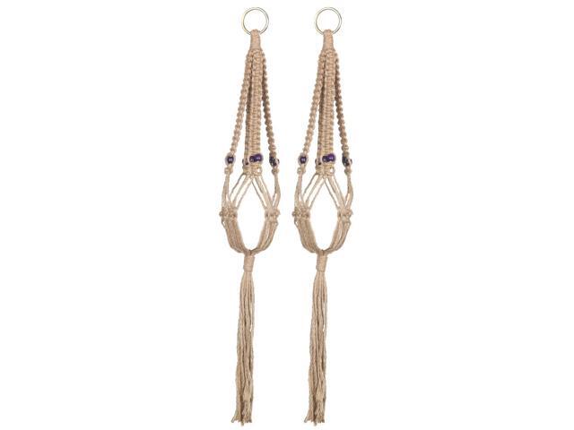 Macrame Flower Pot Holder Plant Hanger Hanging Rope Basket 276 Inch Length 2pcs