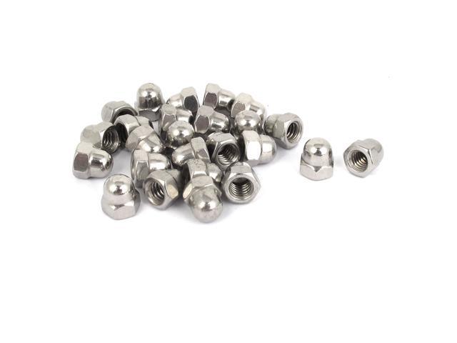 1/4'-20 304 Stainless Steel Dome Head Cap Acorn Hex Nuts 25Pcs