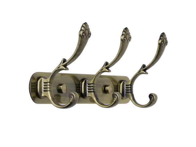 Dual Wall Hook Stainless Steel Base 96 Inch 3 Hooks Coat Towel Holder Bronze