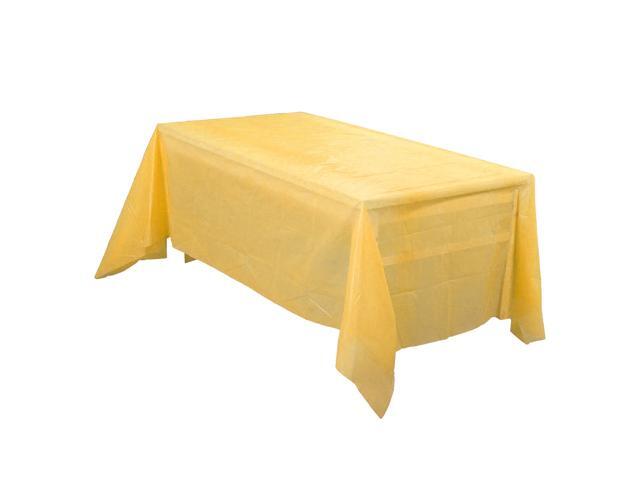Disposable Tablecloth Rectangle PE Table Cover Oil Stain Resistant Table Cloth Protector 54 x 108 Inch Yellow