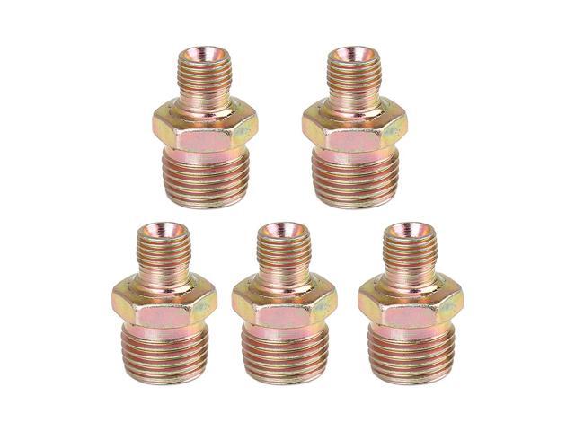 5pcs M10 to M16 x 15mm Male Car Straight Air Hose Fitting Connector Adapter