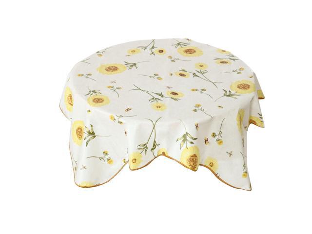 Vinyl Plastic Tablecloth for Square Tables 35' x 35' Sunflower Printed Wedding/Restaurant/Parties Tablecloth Decoration Water Oil Stain Resistant