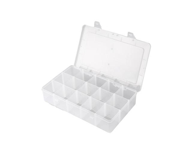 Clear Plastic Grid Storage Box Adjustable Divider Detachable Parts for Jewelry Beads Earring Container Tool Fishing Hook Small Accessories 15 Grids