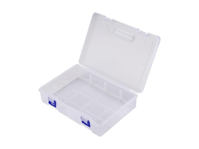 Clear Plastic Grid Storage Box Stable Divider Parts for Jewelry Beads Container Tool Fishing Hook Small Accessories