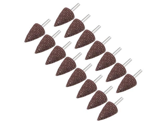 30mm Cone Shape Abrasive Flap Wheel 1/8-Inch Shank for Deburring Sanding Polishing 320 Grits 15 Pcs