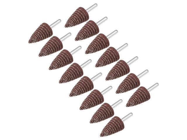 25mm Cone Shape Abrasive Flap Wheel 1/8-Inch Shank for Deburring Sanding Polishing 120 Grit 15 Pcs