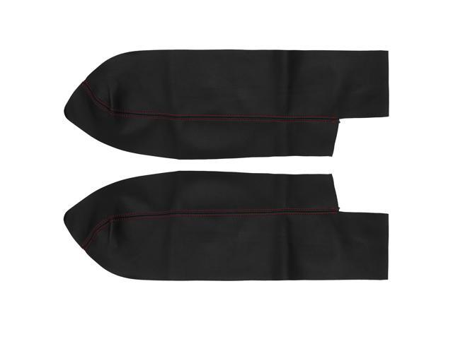 1 Pair Car Front Door Panels Armrest Cover Black Synthetic Leather for 2007-2012 Honda Cr-V CRV