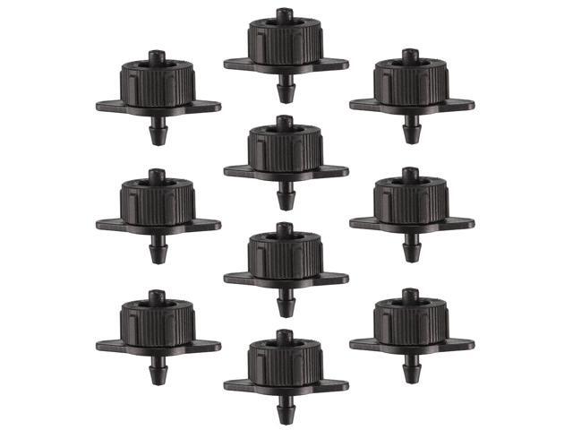 Pressure Compensating Dripper 1 GPH 4L/H Emitter for Garden Lawn Drip Irrigation with Barbed Hose Connector Plastic Black 15pcs