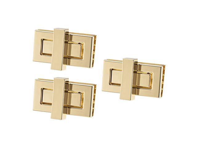 3 Sets Rectangular Purses Twist Lock 44mm X 22mm Clutches Closures for DIY Bag Making - Light Gold (041814212562 Hardware,hardware Hardware Accessories) photo