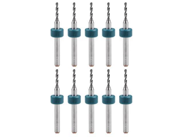 PCB Drill Bits 15mm Tungsten Carbide Rotary Tool Jewelry CNC Engraving Print Circuit Board Micro Drill Bits 1/8 Inch Shank 10 Pcs