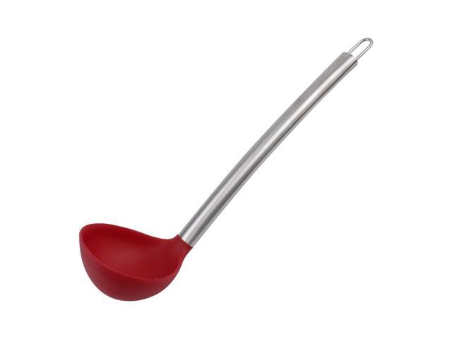 Silicone Soup Ladle Spoon 124 Inch Length Heat Resistant to 450°F One Piece Stainless Steel Handle Design Restaurant Kitchen Cooking Utensil for