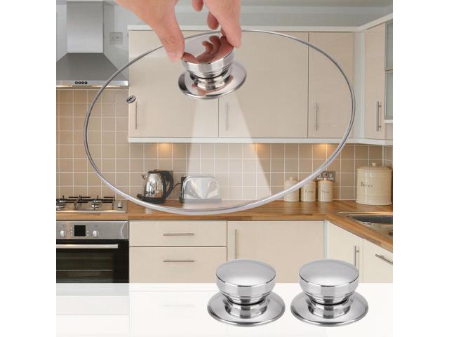 Stainless Steel Lid Knobs Pan Pots Cover Lids Replacement Heat Resistance Knob Handle for Kitchen Cookware Bakeware Cover