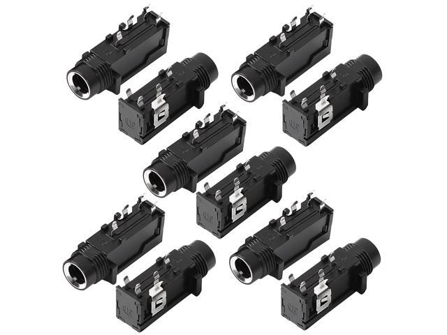10 Pcs 635mm Stereo Socket 4 Pins Headphones Jack PCB Panel Mount Connectors