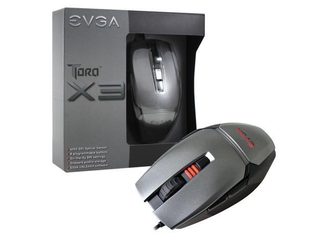 Recertified - EVGA TORQ X3 Gaming Mouse/Customizable/4000 DPI/5 Profiles/8 Buttons/Ambidextrous (902-X2-1032-KR)