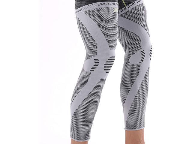 Amsahr Nylon Spandex Knitted Leg Protector Leg Sleeves Compression Knee Calf and Thigh Support - Large